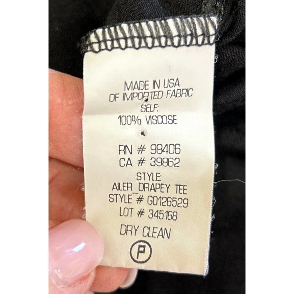 Theory Aller Drapey Tee Black Basic Pullover Shir… - image 6